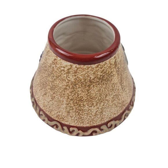 Grapevine Embossed Ceramic Candle Shade Purple Grapes Tan Burgundy Tuscan Decor - Picture 6 of 10